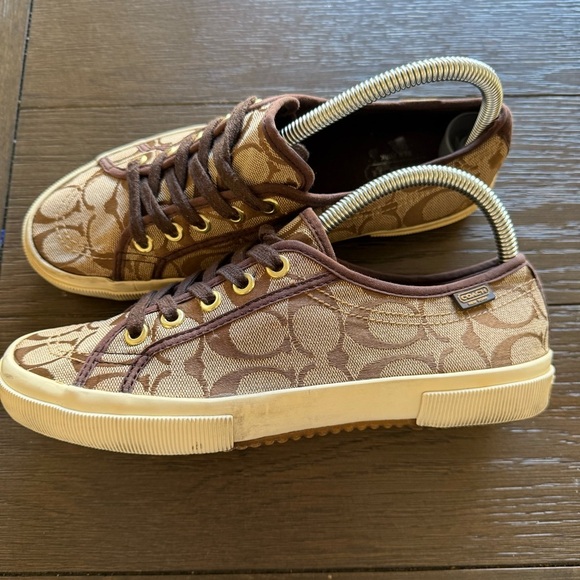 Coach Brown Signature Sneakers 7.5 - Picture 3 of 11